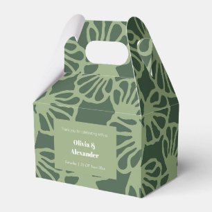 Sage Green Abstract Coral Floral Seamless Pattern Favour Box