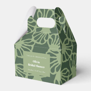 Sage Green Abstract Coral Floral Seamless Pattern Favour Box