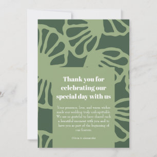 Sage Green Abstract Coral Floral Seamless Pattern Thank You Card
