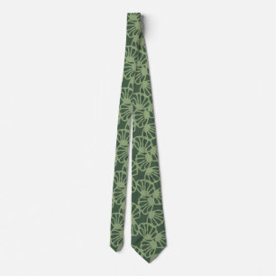 Sage Green Abstract Coral Floral Seamless Pattern Tie