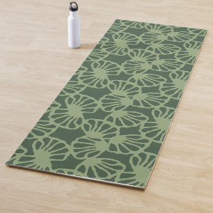 Sage Green Abstract Coral Floral Seamless Pattern Yoga Mat