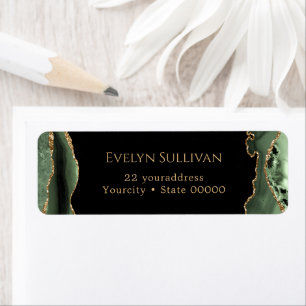 sage green agate return address label
