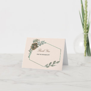 Sage Green and Blush Thank You Card