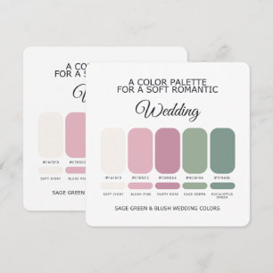 Sage Green and Blush Wedding Colour Palette Card