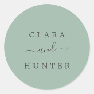 Sage Green and Charcoal Wedding Envelope Seals