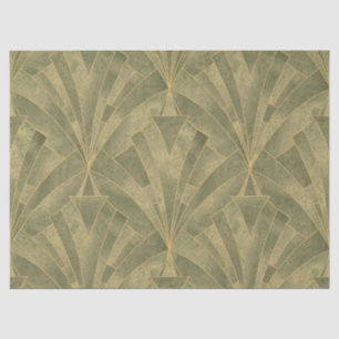 Sage Green and Gold Art Deco Pattern Tissue Paper