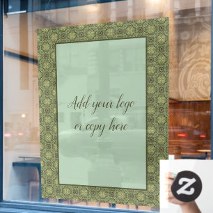 Sage Green and Gold Filigree 