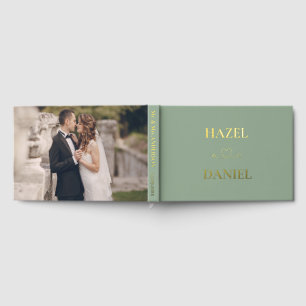Sage Green and Gold Foil Eucalyptus Wedding Guest Book