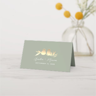 Sage Green and Gold Wedding Place Card