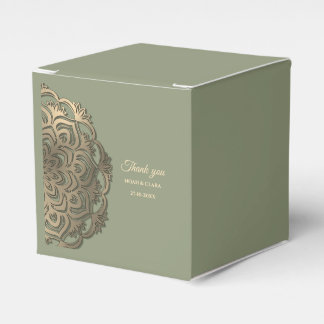 Sage Green and Gold Wedding with Elegant Earthy Fa Favour Box