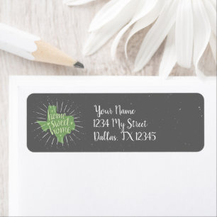 Sage Green and Gray Home Sweet Home - Texas Return Address Label