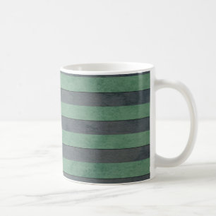 Sage Green and Grey Stripes Pattern Coffee Mug