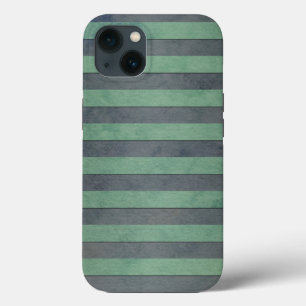 Sage Green and Grey Stripes Pattern iPhone Case