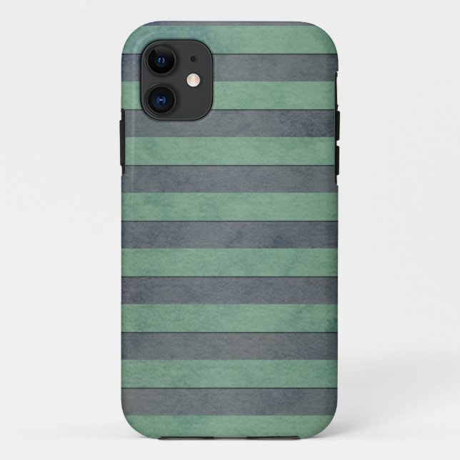 Sage Green and Heather Grey Stripes Pattern Case-Mate iPhone Case (Back)