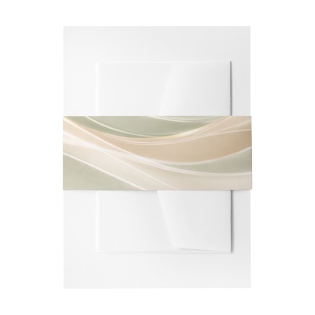 Sage Green and Ivory Wedding  Invitation Belly Band (Front Example)