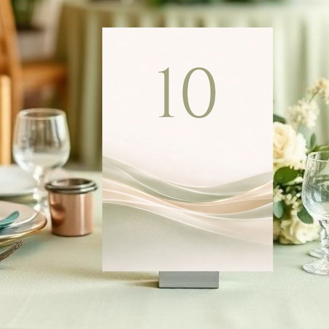 Sage Green and Ivory Wedding Table Number (Sage Green and Ivory Wedding Table Number)