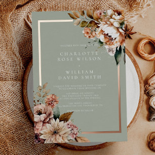 Sage Green and Rose Gold Elegant Flowers Wedding