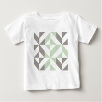 Sage Green and Silver Geometric ZigZag