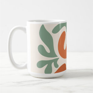 sage green and terracotta abstract wall art coffee mug