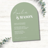 Sage Green and White Arch Minimal Wedding
