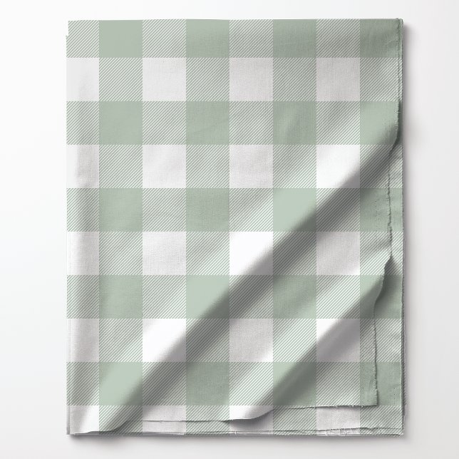 Sage Green and White Buffalo Plaid Pattern Fabric (Creator Uploaded)