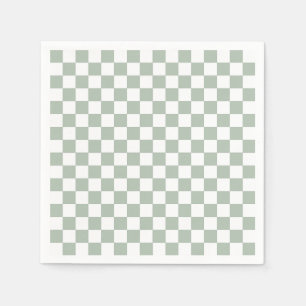 Sage Green and White Checkered Napkin