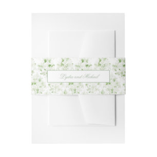 Sage Green and White Damask Invitation Belly Band