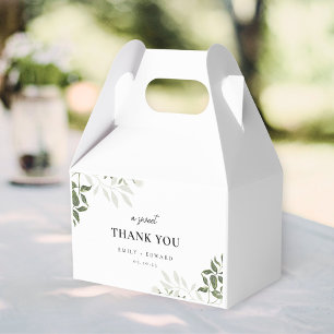 Sage Green and White Floral A Sweet Thank You Favour Box