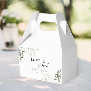 Sage Green and White Floral Love is Sweet Wedding Favour Box