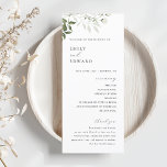 Sage Green and White Floral Wedding Program<br><div class="desc">Custom-designed wedding program card featuring modern minimalist design with sage greenery and white floral.</div>