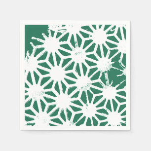 Sage green and white geometric pattern napkin