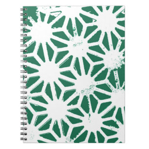 Sage green and white geometric pattern notebook