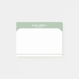 Sage-green and white minimalistic geometric design post-it notes
