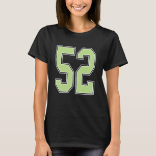 Sage Green and White Number 52 Jersey Player Unifo T-Shirt