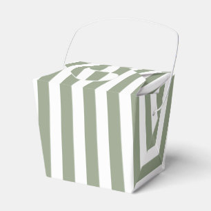 Sage Green and White Stripe Thank You Favour Box