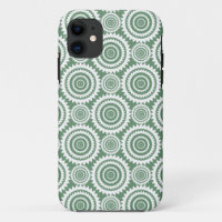 Sage Green and White Stylish Circles Pattern