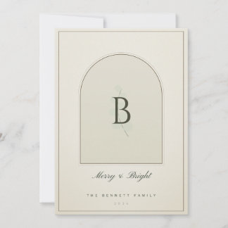 Sage Green Arch Greenery 1 Photo Christmas Card
