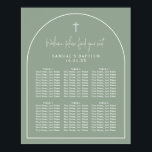 Sage Green Arch Minimalist Baptism Seating Chart<br><div class="desc">Can be fully customised to suit your needs. © Gorjo Designs via Zazzle. // Add in your own names. Delete and move sections as necessary // Looking for matching items? Other stationery from the set available in the ‘collections’ section of my store. // Need help customising your design? Got other...</div>