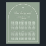 Sage Green Arch Minimalist Baptism Seating Chart<br><div class="desc">Can be fully customised to suit your needs. © Gorjo Designs via Zazzle. // Add in your own names. Delete and move sections as necessary // Looking for matching items? Other stationery from the set available in the ‘collections’ section of my store. // Need help customising your design? Got other...</div>