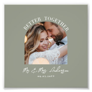 Sage green arch photo wedding gift home decor