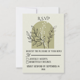 Sage Green Arch RSVP Card