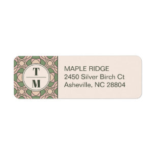 Sage Green Art Deco Wedding Return Address Label