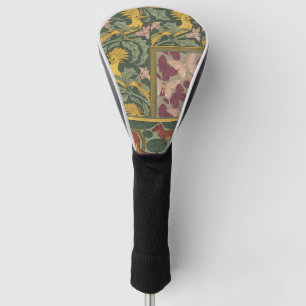 Sage Green Art Nouveau Hoopoe Butterfly Art Golf Head Cover