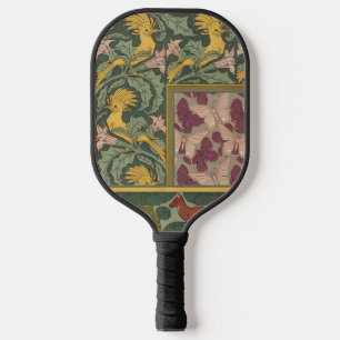 Sage Green Art Nouveau Hoopoe Butterfly Art Pickleball Paddle