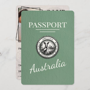 Sage Green Australia Passport Save The Date