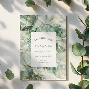 Sage Green Aventurine Crystal Save the Date Postcard