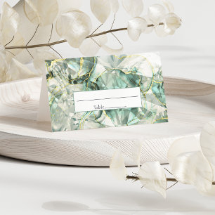Sage Green Aventurine Crystal Wedding Place Card