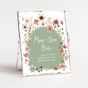 Sage Green Baby Bloom Baby Shower Mum Osa Bar Poster