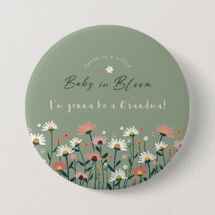 Sage Green Baby in Bloom Shower Grandma Button
