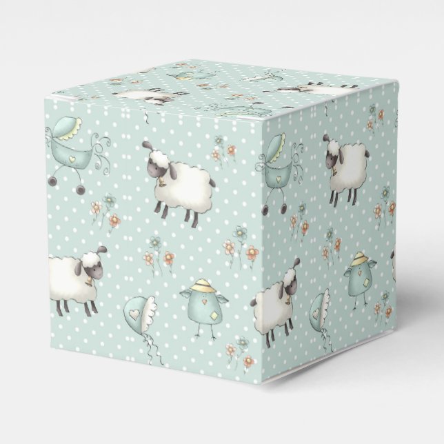 Sage Green Baby Pattern Favour Box (Front Side)